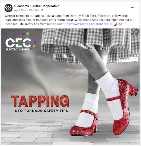 Social media example from OEC about effective safety messages for municipal community engagement.