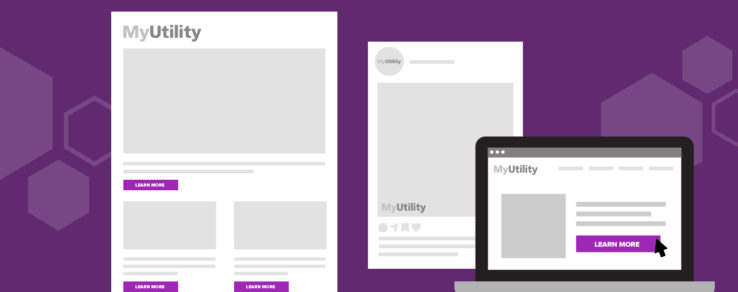 Illustration of a branded marketing campaign to improve utility brand reputation